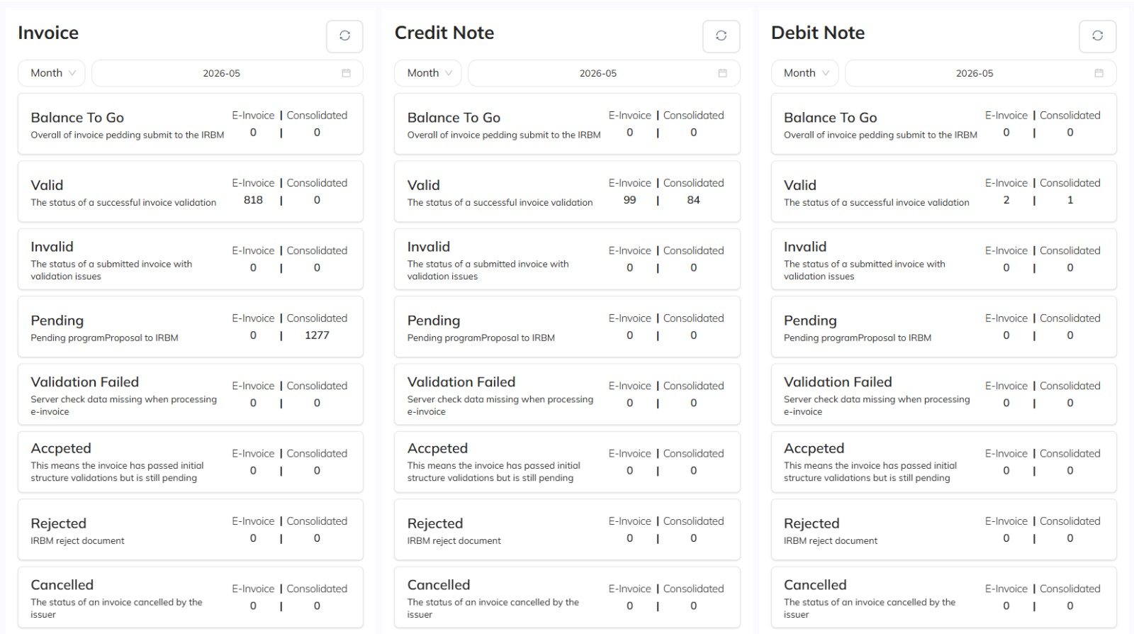 e-Invoicing LHDN screen 1