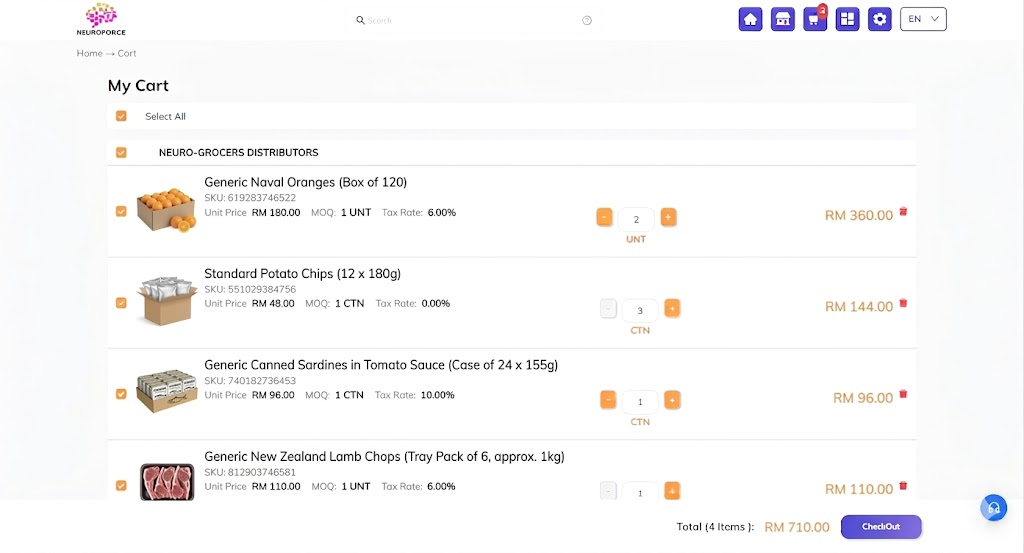 Retailer Portal screen 1